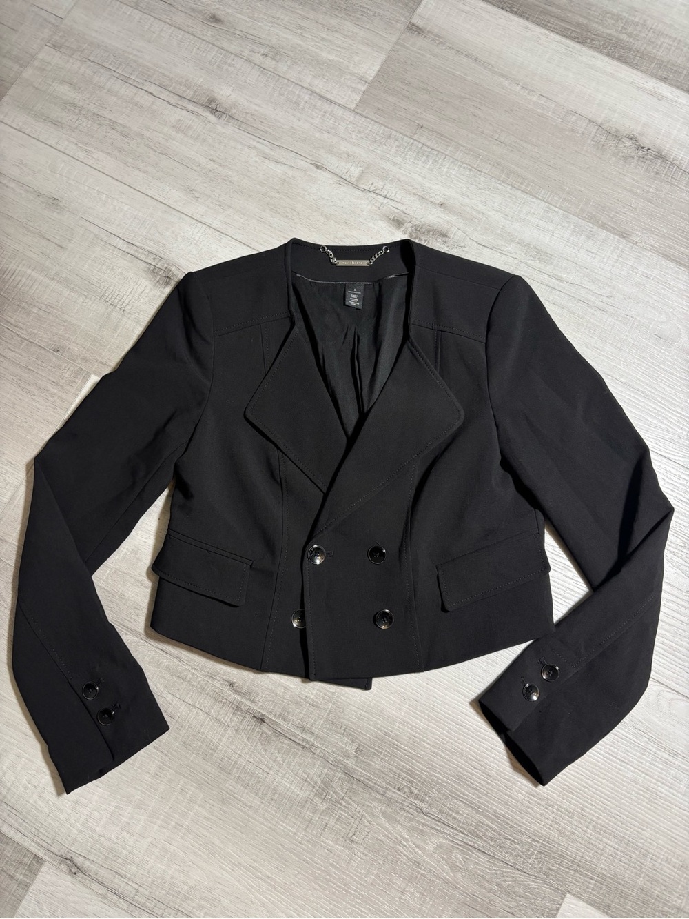 White House Black Market Black Cropped Blazer Size 4